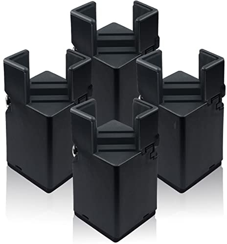 Lot de 4 rehausseurs de meubles réglables de 7,6 cm avec serre-joint, rehausseurs de bureau robustes pour pieds de bureau, rehausseurs de lit à soulever, rehausseurs de table pour cadran de chaise de