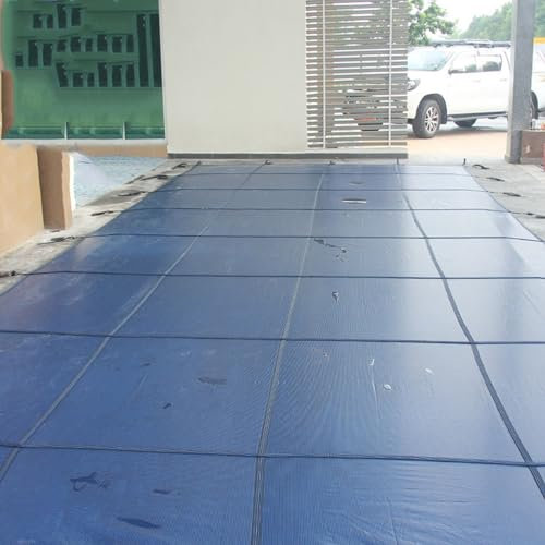 kubeier Pool Abdeckplane rechteckig, Pool Cover Poolabdeckplane Winter Rechteckig Pool, Sicherheitsabdeckung, Poolschutzabdeckung Für Runde Pools Hohe Festigkeit Mesh-PP-Material,2m×6m/6ft×19ft