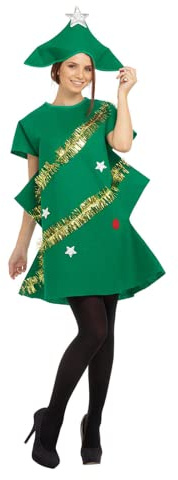 Aunaeyw Weihnachtsbaum Poncho Kostüm Weihnachtsbaum Kostüm Fliege Ball Mit Kapuze Umhang Umhang Party Decor für Weihnachten Cosplay Party (Grün Erwachsene,L)