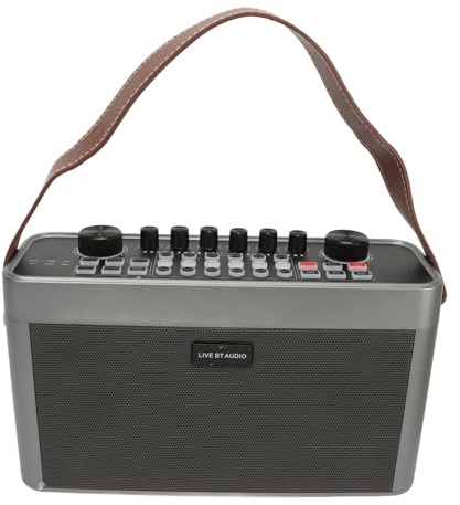 Pyhodi Karaoke-Maschine mit 2 Kabellosen Mikrofonen, Soundkarte, Lautsprecher, Tragbar für Erwachsene und, Outdoor-Indoor-Live-Streaming-Gesang für die