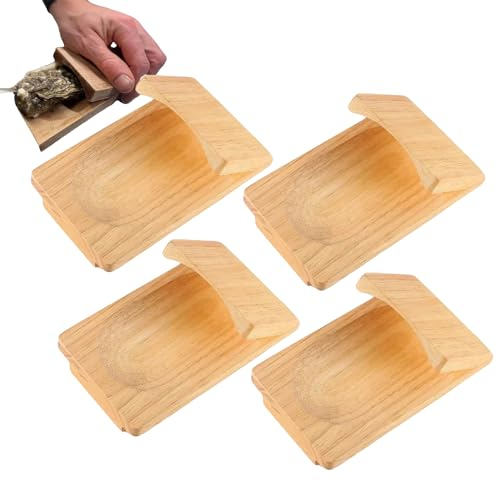 Pince À Huître | Ensemble de Couteaux À Huîtres | Pince À Écailler Les Huîtres | Machine À Écailler Les Huîtres en Bois | Plateau en Bambou avec Pince À Écailler Les Huîtres