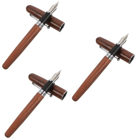 NUOBESTY 3stücke Calligraphy Fountain Pen Aus Hochwertigem Palisanderholz Für Schüler Für Kalligraphie Und Schreibübungen Tragbar Und Langlebig Mit Ansprechendem Design