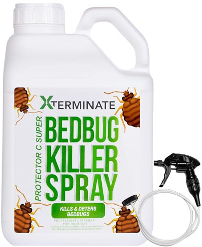 Xterminate Bed Bug Killer Triple Action Insecticide 5L Professional Indoor Formula Also Kills, Ants, Mites, Cockroaches, Fleas, Use On Mattresses, Carpets, Homes, Hospitals, Offices, HSE Approved