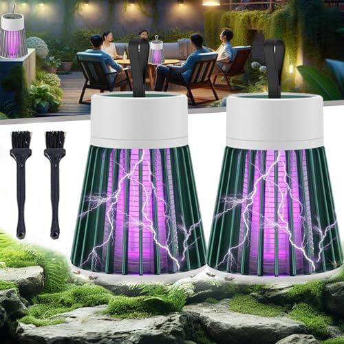 Mozz Guard, Lampe Anti-Moustiques Rechargeable USB - Attraction à 360 Degrés, Profitez d'un Confort sans Moustiques, Portable & étanche Lampe MozzGuard avec Lampe Camping Intégrées (Blue-2Set)