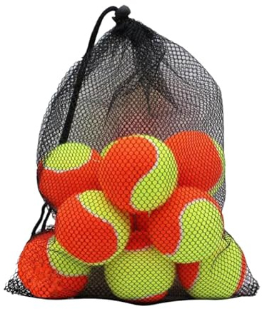 Qianly 12 Tennisbälle für Hunde, Spielbälle, Trainingsbälle für Indoor Aktivitäten, Orange Gelb