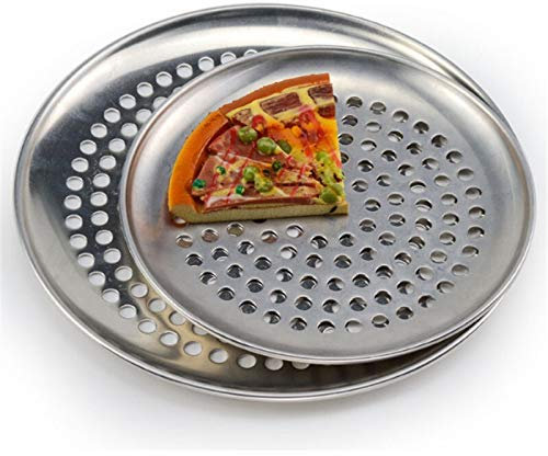 ALMLNLL Teglie per pizza per forno, Teglie for pizza in acciaio inox con fori, teglia rotonda antiaderente for pizza, utensili for pizza da forno, forno, rete esterna(16inch (40cm))