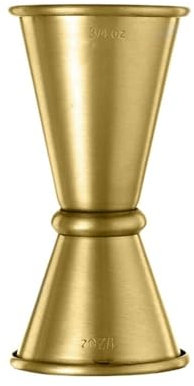CHFYIJYHM Jigger de Style Japonais, Double doseur à Cocktail en Acier Inoxydable, for Une Distribution Efficace de Cocktails, Aspect Brillant, Nettoyage Facile(Gold 15ml 22ml)