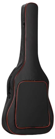 Generic Wasserdichte Gitarrentasche, Gepolsterter Rucksack Und Seitengurt mit Vordertaschen, Tragetasche für 41 Zoll Akustikgitarre, Rot