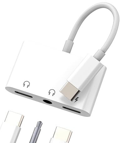 Adaptateur USB C Écouteur Jack Casque 3.5mm pour iPhone 16 15 Chargeur Compatible avec Samsung AUX Audio Câble Splitter Type C Prise Connecteur pour Apple pour iPad Téléphone Voiture Accessories