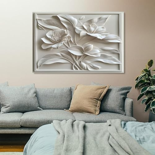 Cuadro abstracto grande en relieve 3D, sin marco, 80 x 160 cm