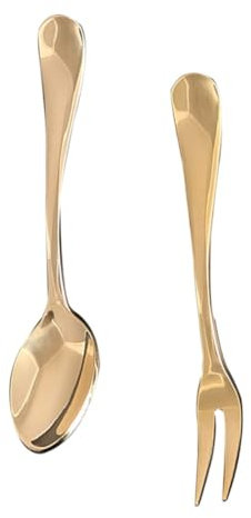 Cabilock Vajilla De Latón Vintage Juego De Tenedores Infantiles y Cucharas De Postre Para Café y Refrigerios Loncheras Infantiles