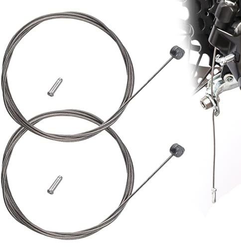 Trifletopia 1 set of bike brake cables - universal front and rear brake cables for bicycles - suitable for road bikes and mountain bikes (Silver)
