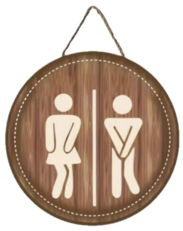 Panneau Pour Porte De Toilettes, Signalétique Toilettes Business Bois Décoration Salle De Bain, Décor Mural Pour Bureau Maison Hôtel Guesthouse Femmes Hommes WC Établissement
