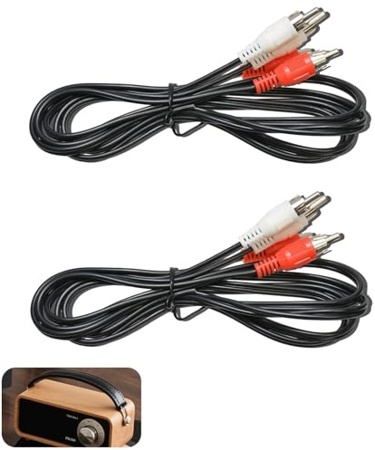 XIYING 2 Pcs RCA Cables, Phono Cable, 2RCA to 2RCA Cable Male-to-Male 1.5m Length Audio Wire for Stereo Speaker Wire Adapter, Amp Subwoofer Home Cinema
