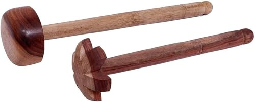 Dal Ghotni Lot de 2 presse-purée en bois fait à la main durable et robuste pour cuisine et restaurant