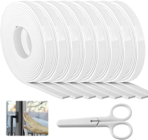40 M Joint Fenetre,Blanc Joint Autocollant,Isolant Fenetre Anti Froid,Coupe-Vent,Antichoc,Insonorisé,10 Mm X 3 Mm,Avec Des Ciseaux À Main Portables Gratuits