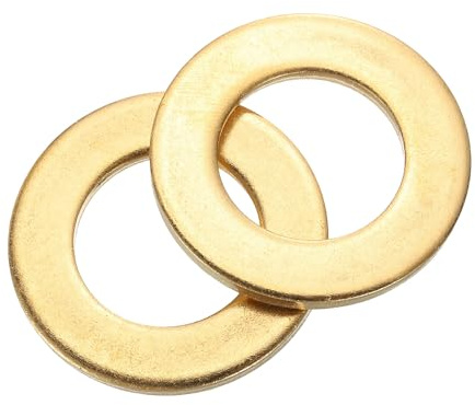 QUARKZMAN 10Pcs Arandelas Planas M20, Latón 21mm DI x 37mm DE x 3mm Grosor Para Tornillos, Reparaciones Industriales, Cocinas, Talleres Y Construcción Exterior, Amarillo