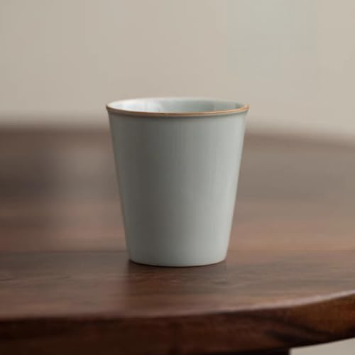 LEEDJUINE Ceramics - Taza de té azul antiguo, 110 ml, porcelana individual para el hogar