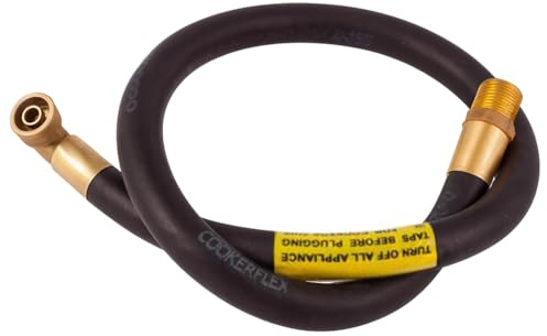 4ft x 3/8 Micro Angle Cooker Flex Hose with Brass Fittings for Gas Appliances - Durable & Secure Connection