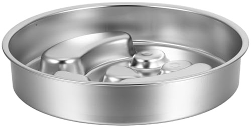 SUPVOX Edelstahl Hundenapf Langsames Fressen mit Rutschfestem Boden Kleiner Slow Feeder Futternapf für Welpen und Kleine Hunde Anti Schling Napf für Gesunde Verdauung und Kontrollierte