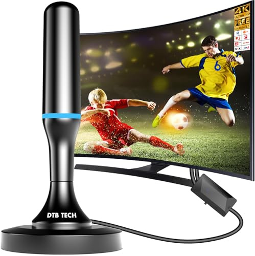 Zimmerantenne,Dvbt2 antenne mit verstärker innen,Dvbt antenne,Dvb-t2 Zimmerantenne für Fernseher,Wave max antenne 360° Allroundempfang,4K/1080P HD,ideal für lokale Sender (zylindrisch)