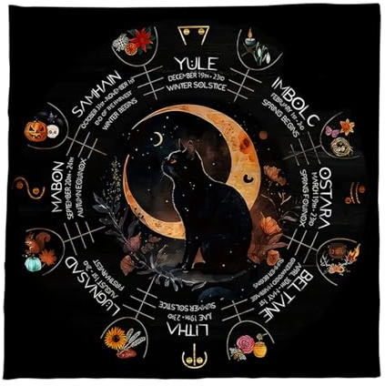 ZYKEJJDDAK Elegante tovaglia in velluto portatile per divinazione con opere d'arte mistiche per meditazioni spirituali e decorazione domestica portatile tarocchi panno