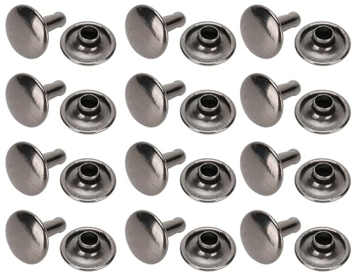Ejoyous Rivetti a Doppia Testa, Borchie Tonde per Chiodi in Ferro, 200 Set 10 X 10mm, Bordi Lisci con Rivestimento Antiruggine, Rivetto per Scarpe, Borse in Pelle e Abbigliamento (ferro)