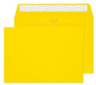 Blake Colour | gelbe Briefumschläge C5 (162 x 229 mm) | 250 Stück | 120 g/m² | FSC-zertifiziert | selbstklebend | umschläge Gelb | Bastelset | Bürobedarf | Farbige Umschläge/Kuvert (BLK93019)