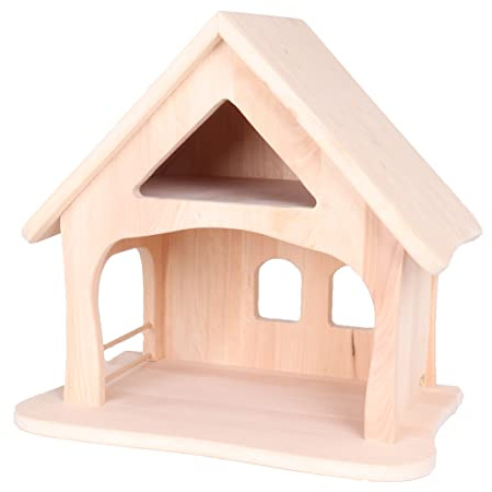 Holzspielzeug Peitz Kleine Massivholz-Weihnachtskrippe 2444 - Kinder-Bauernhof - Krippenstall