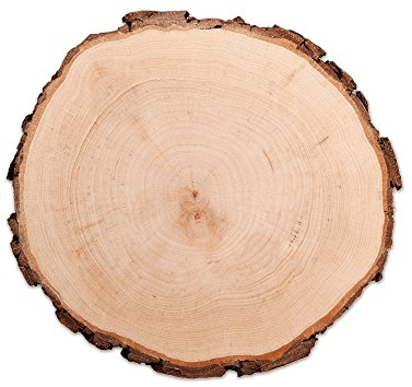 Casa Vivente Baumscheibe mit Rinde, Unbehandeltes Holz, Dekoration, Bastelbedarf, Türschild oder Wandschild, Shabby Chic, Geburtstagsgeschenk