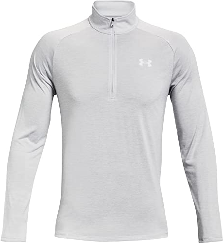 Under Armour Herr Tech 2.0 1/2 dragkedja mångsidig uppvärmningstopp för män, lätt och andningsbar dragkedja topp för träning