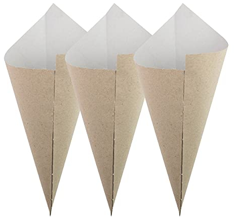 Extiff - Set di 100 coni per patatine fritte, con o senza forchetta Cornet 21x29