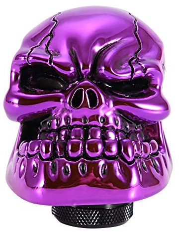KSTE Skeleton Skull Head Car Modified Gear Shift Knob Stick Lever Shifter Universal Purple