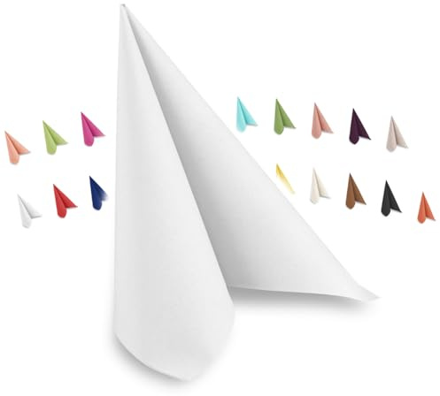 Hypafol Airlaid-Serviette weiß | 50 St. | unterschiedliche Farben für jeden Anlass | 40 x 40 cm | abgestimmt auf Einrichtung & Dekoration | für Gastronomie und Zuhause