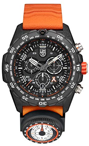 Luminox Orologio analogico al quarzo svizzero da uomo con cinturino in gomma XB.3749, Nero, Moderno