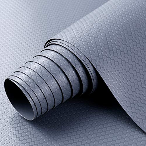 HooTown Shelf Liner Kitchen Cabinet Drawer Mats 11.8 Inch Wide x 6.5 Feet Long, Non Adhesive EVA Plastic Washable Waterproof Pad Protectors for Pantry Closet, Cupboard, Gray