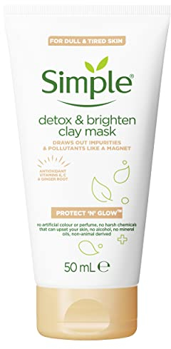 Simple Protect 'N' Glow Detox & Brighten Clay Mask deep-cleansing and skin brightening for glowing skin 50 ml