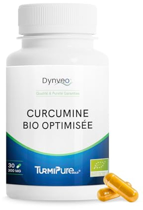 Curcumine BIO Optimisée qualité TurmiPure Gold® - 95% Curcuminoïdes - Articulations Circulation - 340 fois plus Biodisponible - 30 Gélules Vegan Fabriqué France - Dynveo