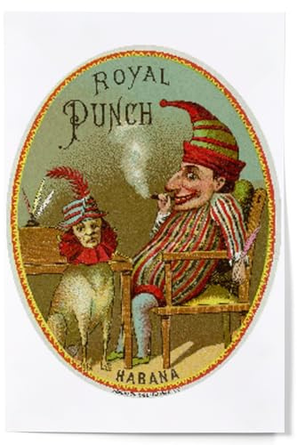 Lantern Press Royal Punch Brand Cigar Seal, Vintage Label (12x18 Art Print, Travel Poster Wall Decor)