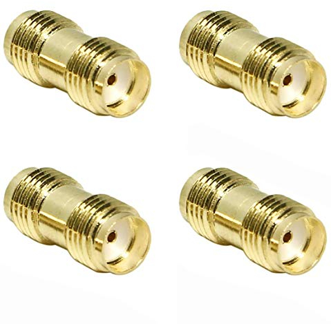 Greluma 4 Pièces SMA Femelle à SMA Femelle Connecteur Adaptateur Coaxial RF pour Antenne, Radio, WiFi, HT
