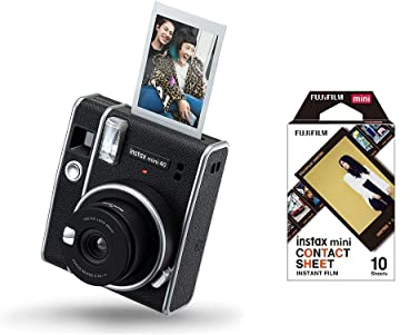 Instax mini 40 instant camera + mini film Contact sheet border, 10 shot pack