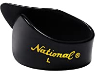 D'Addario National Celluloid Thumb Picks, Groß Schwarz - 4er-Pack | D'Addario National Picks bieten bequemen Sitz, klassischen Klang, präzisen Anschlag und zuverlässige Kontrolle für Gitarre u.