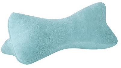 Dr. Berger – Ergonomisch geformtes Nackenstützkissen á ca. 40x18 cm mit HCSKugelfaserfüllung und langlebigen Baumwoll-Bezug in pastelltürkis – Universalkissen für zu Hause und unterwegs