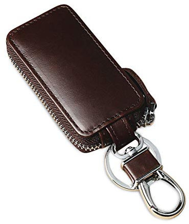 PORRASSO Coque Clé de Voiture Porte-clés de Voiture en Cuir Clé de Voiture Étui Portable Porte Clés Étui Keychain Café