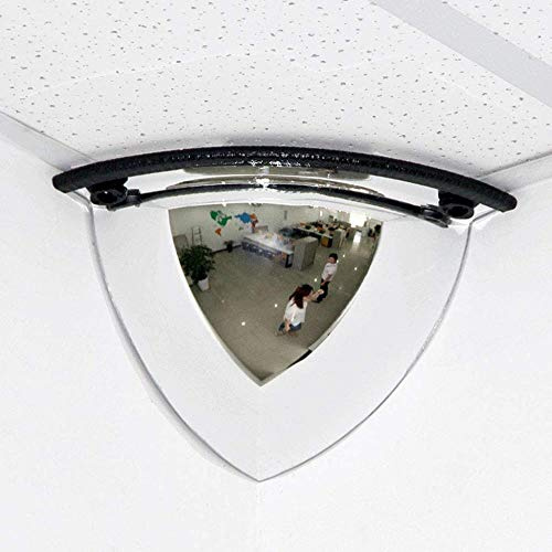 Grandeals Totwinkel-Konvexspiegel Innenüberwachungsspiegel Verkehrsspiegel Beobachtungsspiegel Wandmontierter 90-Grad-Betrachtungswinkel 1/8 Kugelspiegel, für Geschäfte, Büros oder Fabriken/40 cm