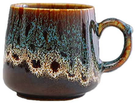 TuYines Coffee Mug,400ml Ceramics Coffee Cup,Stoneware Coffee Mugs,Tea Mugs,Porcelain Coffee Mug,Cappuccino Cups,Pumpkin Shape Cups for Office and Home, Gift and Present