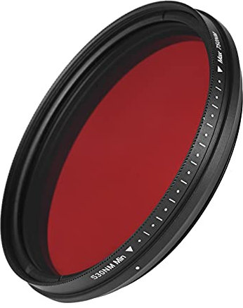 HUIOP Filtre Infrarouge réglable 72 mm Filtre d'objectif à Rayons X IR Pass Variable de 530 nm à 750 nm Compatible avec l'appareil Photo Reflex numérique Nikon