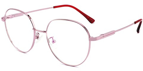 LANLANG lesebrille für damen mit Flex Memory Titanium,Blaulichtfilter brille,lesehilfe,Anti blaue,Niedlich,runden,hohe Auflösung hohe Transparenz, Lila, +2.5 dioptrien