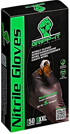 Gripp-It Nitrile Gloves - size XXL - Black - Dispenserbox of 50 pcs