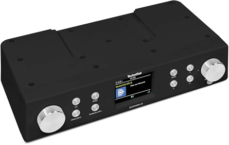 TechniSat DIGITRADIO 22 - Küchenradio mit Bewegungssensor (Unterbauradio inkl. Montageplatte, DAB+, UKW, 2 Farbdisplay, LED-Licht, Favoritenspeicher, Wecker, 2 Watt) schwarz